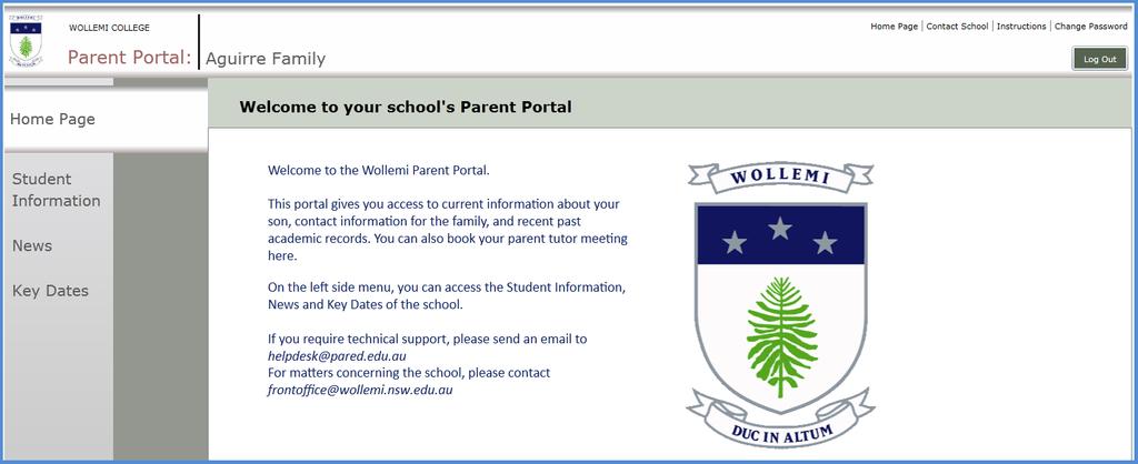 II. Accessing the Parent Portal The school has provided you with your username and password. Use these account details to login.