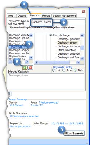 Figure 6 Choosing a keyword and running the search When the search finishes, you see a new map layer called Search Results, which is categorized by the source of the data.