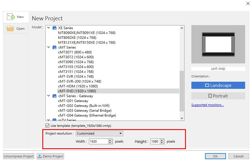 10. How to Adjust the Resolution of cmt-fhd 1. Launch Easybuilder pro software. 2.