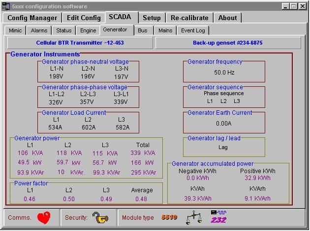 6.5 GENERATOR DSE55xx Configuration
