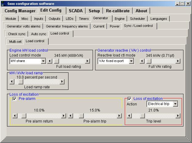 LOAD CONTROL Soft transfer Description When either of the load sharing modes are selected (see below), the 55xx controller will perform a soft load transfer when taking up or shedding load.