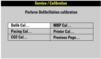 TCP Service/Calibration Submenu Access To display the Service/Calibration submenu after performing TCP Setup. 1.