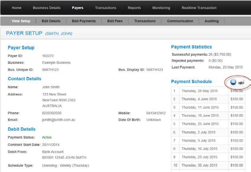 PAYERS (continued) View Payer Payer Set Up Upon selecting a Payer their record will open in the Payer Setup page.