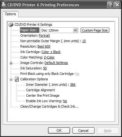 Adjusting the OptiEC PRO Printer Driver Settings Printing Preferences To change the printing preferences for the OptiEC PRO printer, please do the following: 1. Go to Start-> Settings -> Printers 2.