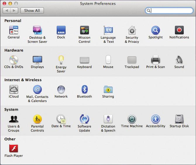 To access this: Click on this button on the Dock (the bar of icons that appears along the bottom of the screen), or from