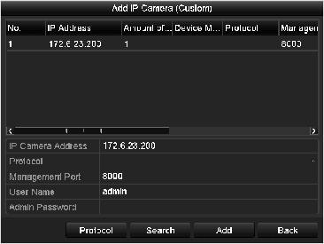 Explanation of the icons: Icon Explanation Icon Explanation Edit basic parameters of the camera Add the detected IP camera.