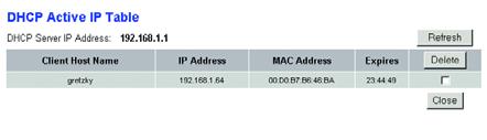 The Local Network Tab The Local Network information that is displayed is the local Mac Address, IP Address, Subnet Mask, DHCP Server, Start IP Address, and End IP Address.