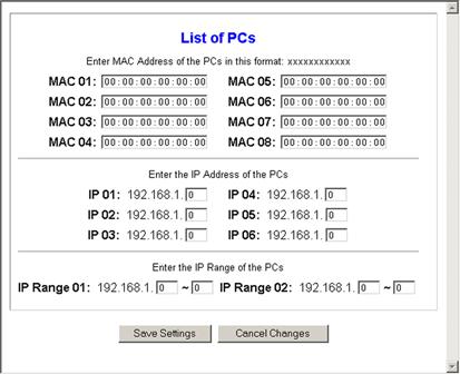 5. Click the appropriate option, Deny or Allow, depending on whether you want to block or allow Internet access for the PCs you listed on the List of PCs screen (shown in Figure 5-26). 6.
