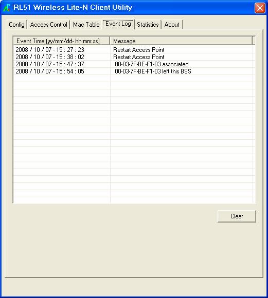 Figure 4-6 Event Log Page Event Time (yy/mm/dd-hh:mm:ss) Displays the event time recorded. Message Displays all event messages. 4.5 Statistics The statistics page displays detailed counter information based on the 802.