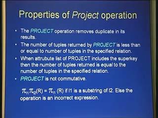 So the project operator actually would start forming duplicates in the relation that emerges out of this however duplicates are not alone.