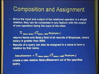(Refer Slide Time: 00:41:01) So if you can look at the slide again, there is a project operator here. The project operator is operating obviously on a relation. Now what is this relation?