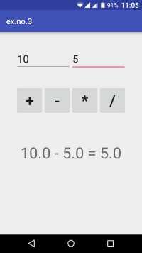 Result: Thus a Simple Android Application for Native Calculator is