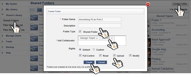 SETTING ACCESS RIGHTS ON SHARED FOLDERS Add collaborators to your shared folder for easier and quicker discussions.