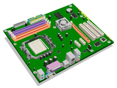 Motherboard: Circuit board that acts as the central nerve centre provides