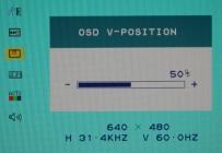 OSD H positie aanpassen Verticale positie: Pas de verticale positie van de OSD aan.