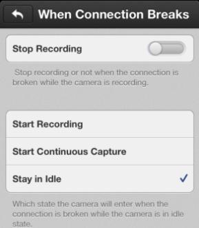 If disabled, the camera keeps recording when the connection between your iphone and the camera breaks while the  (2) Here