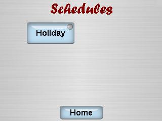 Scheduled Events The Scheduled events screen allows the user to enable scheduled events as programmed via the configuration software.