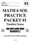#1 MATH 6 SOL PRACTICE PACKET #1 Number Sense