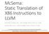 McSema: Static Translation of X86 Instructions to LLVM
