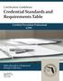 Certification Guidelines: Credential Standards and Requirements Table