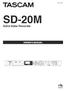 D A SD-20M. Solid State Recorder OWNER'S MANUAL