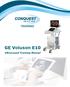 GE Voluson E10. Ultrasound Training Manual
