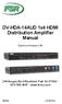 DV-HDA-14AUD 1x4 HDMI Distribution Amplifier Manual