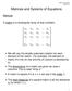 Matrices and Systems of Equations