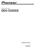 CD RDS RECEIVER DEH-5200SD. Operation Manual. English