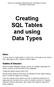 Creating SQL Tables and using Data Types