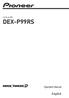 CD PLAYER DEX-P99RS. Operation Manual. English