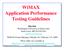 WiMAX Application Performance Testing Guidelines