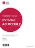 PV Solar AC MODULE. Installation manual.