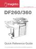 DF260/360 Quick Reference Guide For use with Imagistics and Pitney Bowes DF260/360 copier/printers.