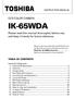 IK-65WDA Please read this manual thoroughly before use, and keep it handy for future reference.