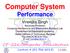 Computer System. Performance