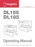 DL155 DL185 Operating Manual For use with Imagistics and Pitney Bowes DL155 and DL185 copier/printers.