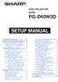 PG-D40W3D SETUP MANUAL DATA PROJECTOR MODEL