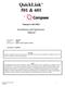 QuickLink 501 & 601. Manual #: 02CO033. Installation and Operations Manual
