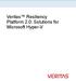 Veritas Resiliency Platform 2.0: Solutions for Microsoft Hyper-V