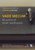 VADE MECUM. for authors of tender specifications. Public procurement of translation services
