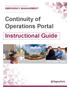 EMERGENCY MANAGEMENT Continuity of Operations Portal Instructional Guide