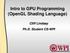 Intro to GPU Programming (OpenGL Shading Language) Cliff Lindsay Ph.D. Student CS WPI