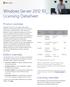 Windows Server 2012 R2 Licensing Datasheet