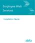 Employee Web Services. Installation Guide