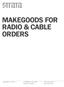 MAKEGOODS FOR RADIO & CABLE ORDERS