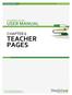 TEACHER PAGES USER MANUAL CHAPTER 6 SHARPSCHOOL. For more information, please visit:  Chapter 6 Teacher Pages