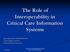 The Role of Interoperability in Critical Care Information Systems