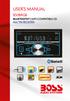 USER'S MANUAL 850BRGB BLUETOOTH I MP3-COMPATIBLE CD AM/FM RECEIVER. 0 Bluetoothe BO S AUDIO SYSTEMS