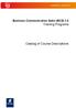 Business Communication Suite (BCS) 3.0 Training Programs. Catalog of Course Descriptions